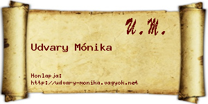 Udvary Mónika névjegykártya
